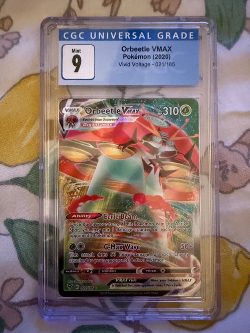 Pokemon Orbeetle VMAX Graded Card - Green, Red, Gold Holo